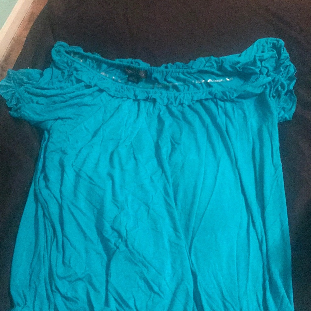 Blue Ruffle Top